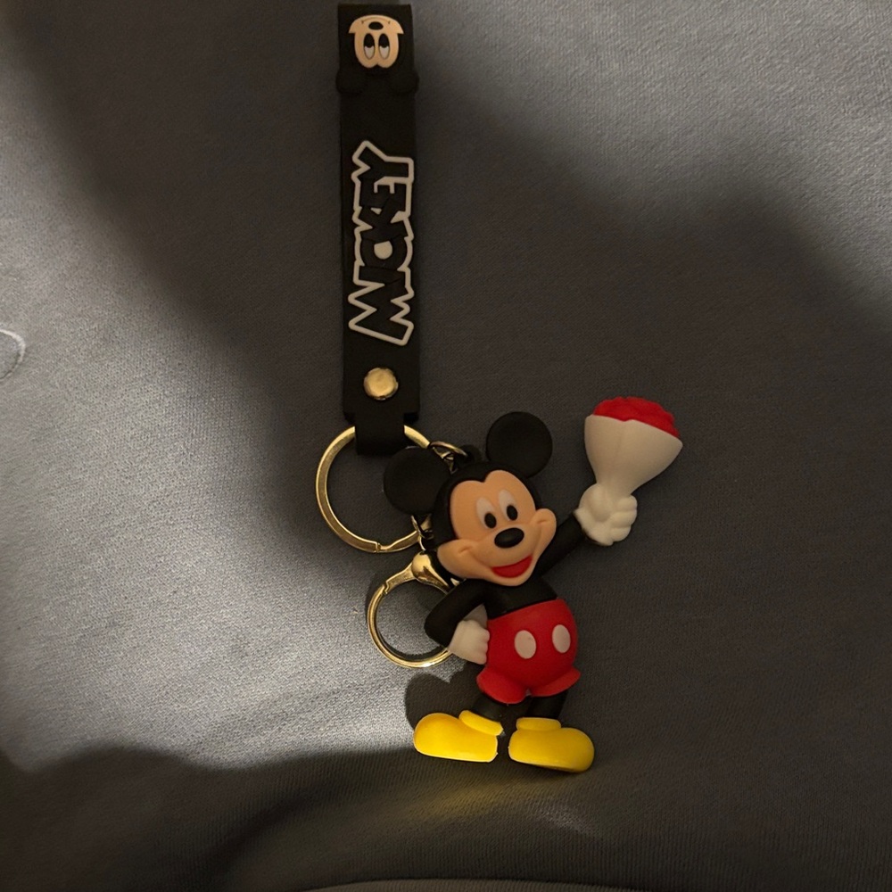 Disney Mickey Mouse Keychain with Red and Yellow